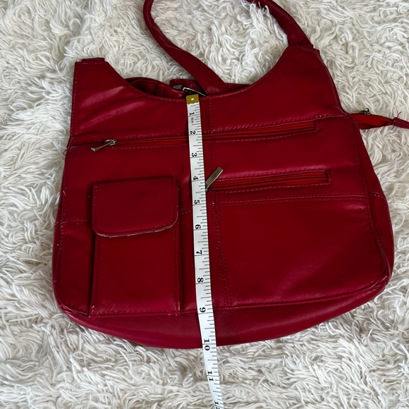 Shell Lambskin Red Multi Pocket Purse - Picture 8 of 8